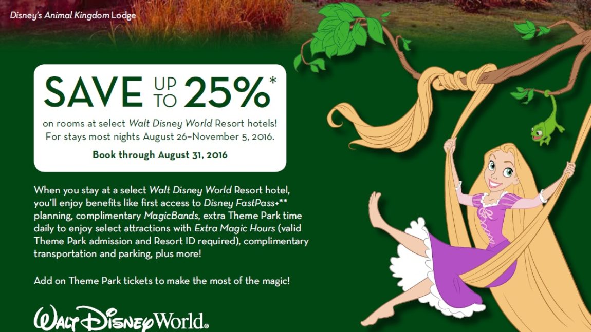 This Fall You Can Save Up to 25% on Rooms at Select Walt Disney World Resort Hotels